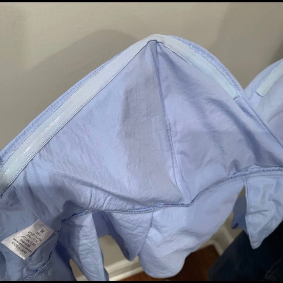 WHITE EYELASH Blue Off The Shoulder Puff Sleeve Top Size M Excellent Condition - Picture 8 of 11